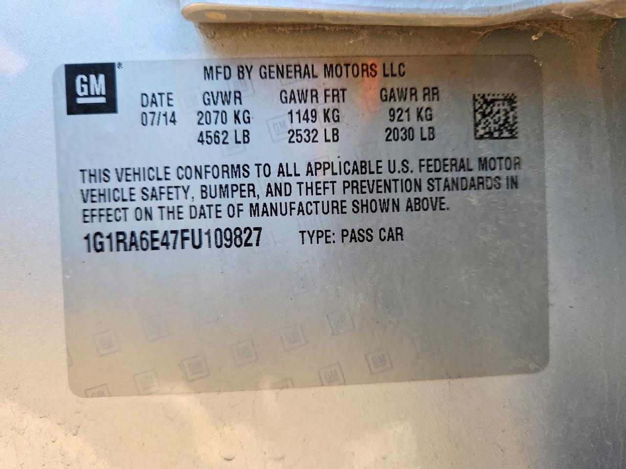 2015 CHEVROLET VOLT photo 12