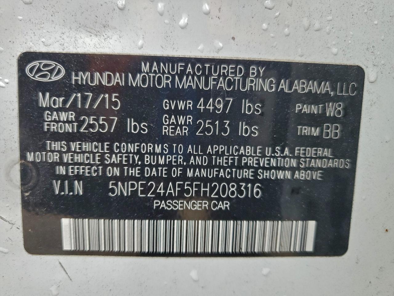 2015 HYUNDAI SONATA SE photo 23