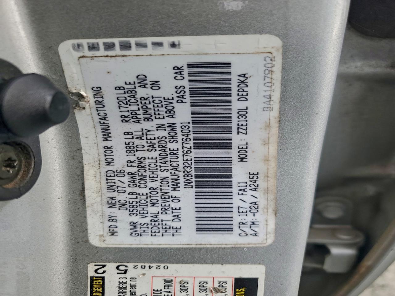 2006 TOYOTA COROLLA CE photo 12