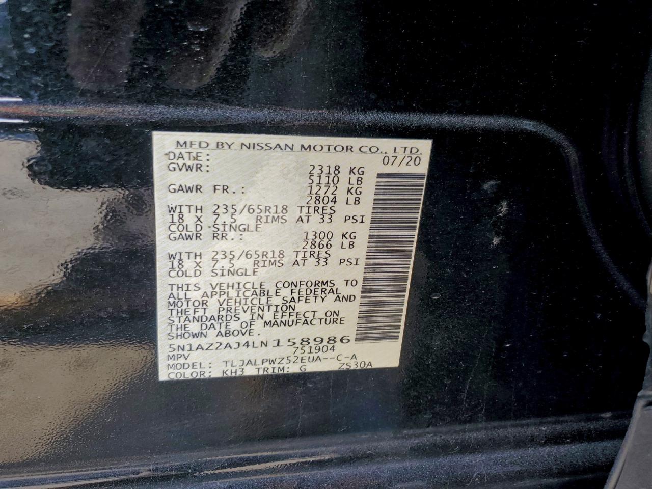 2020 NISSAN MURANO S photo 27