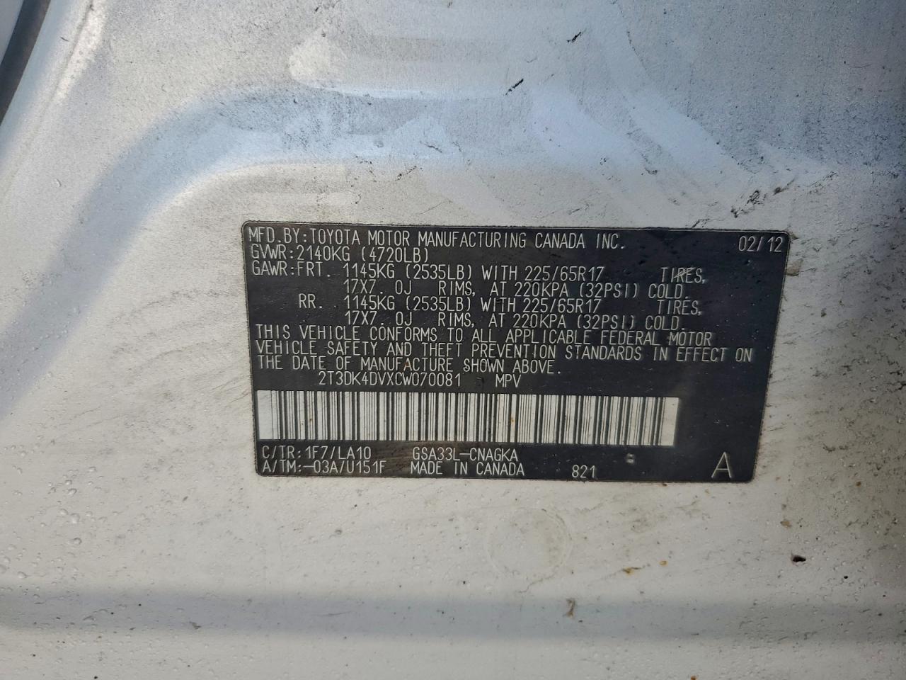 2012 TOYOTA RAV4 LIMITED photo 23