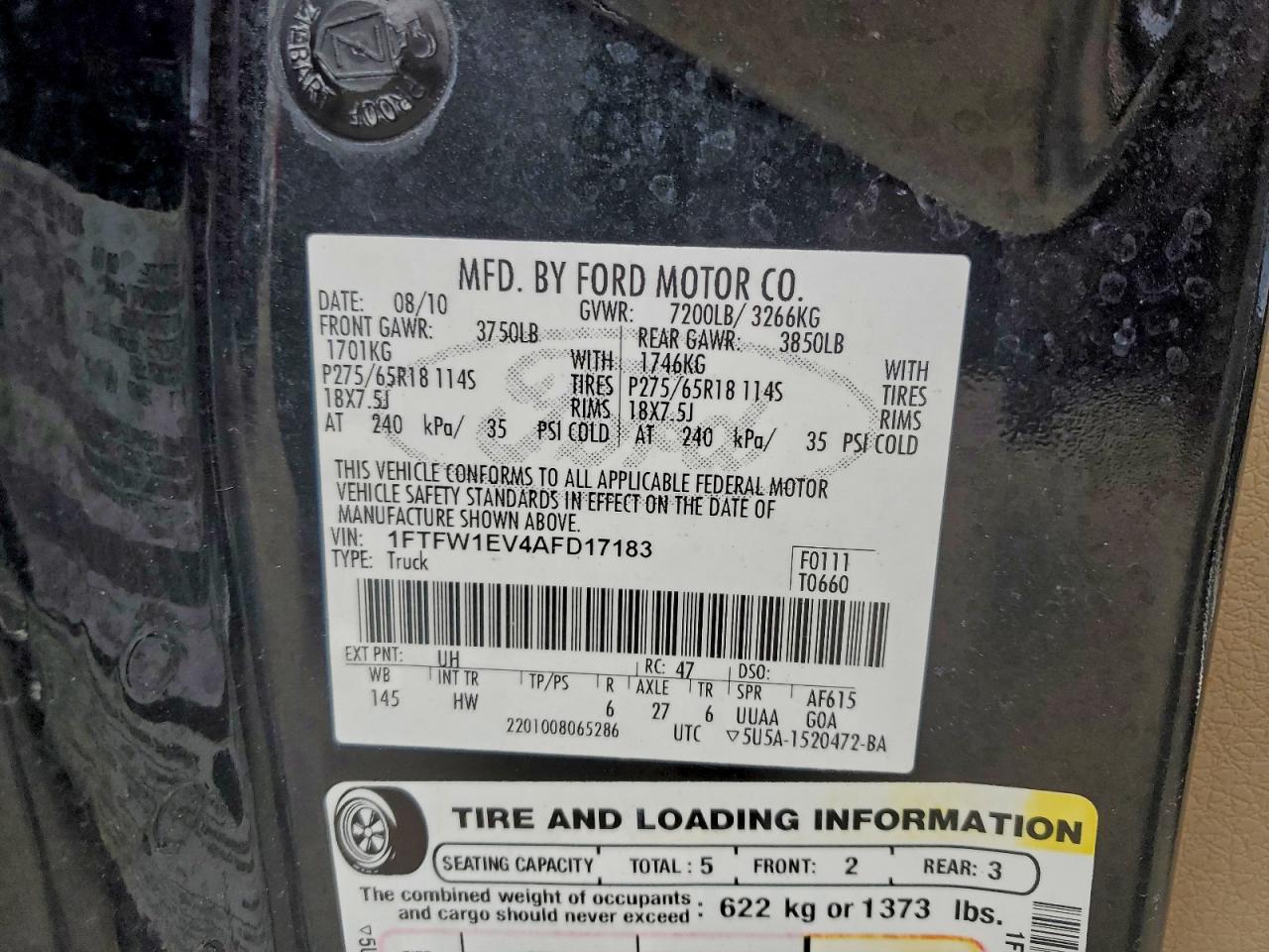 2010 FORD F150 SUPERCREW photo 12