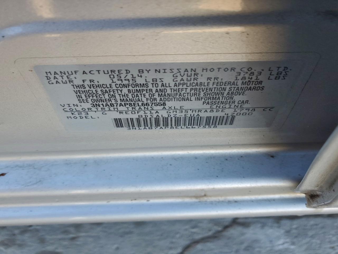 2014 NISSAN SENTRA S photo 12