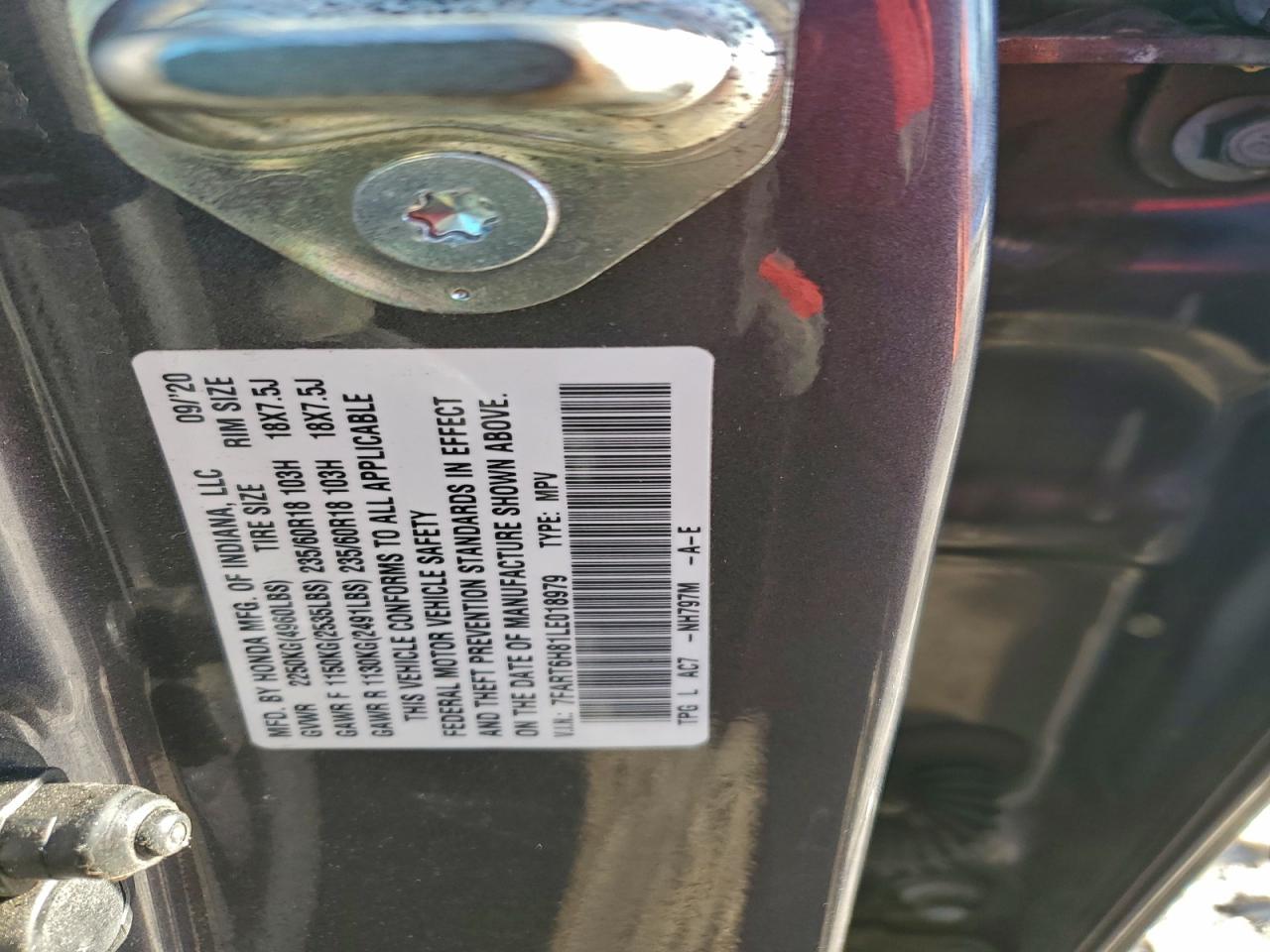 2020 HONDA CR-V EXL photo 25