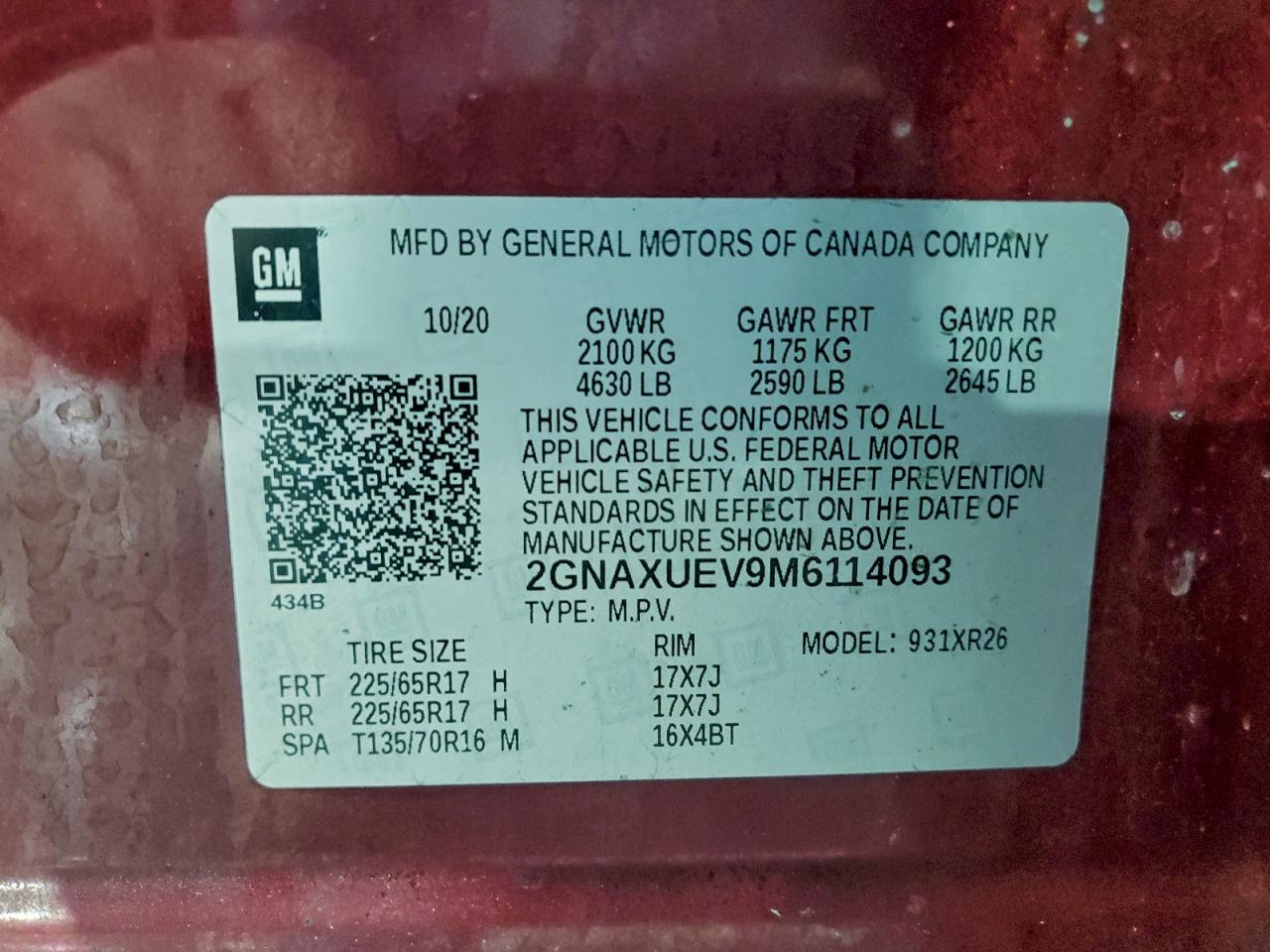 2021 CHEVROLET EQUINOX LT photo 37