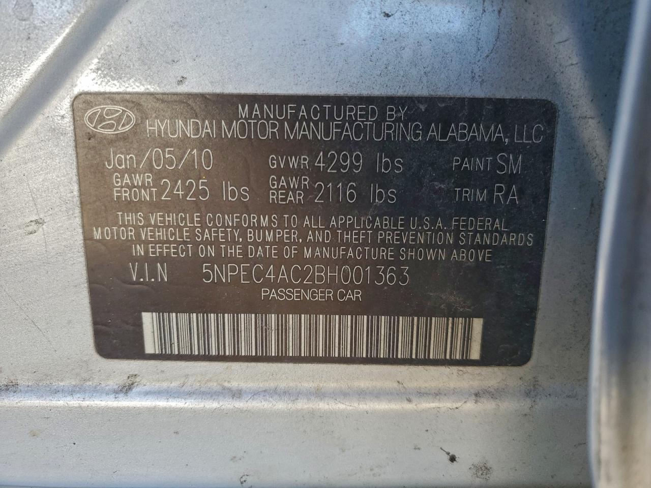 2011 HYUNDAI SONATA SE photo 23