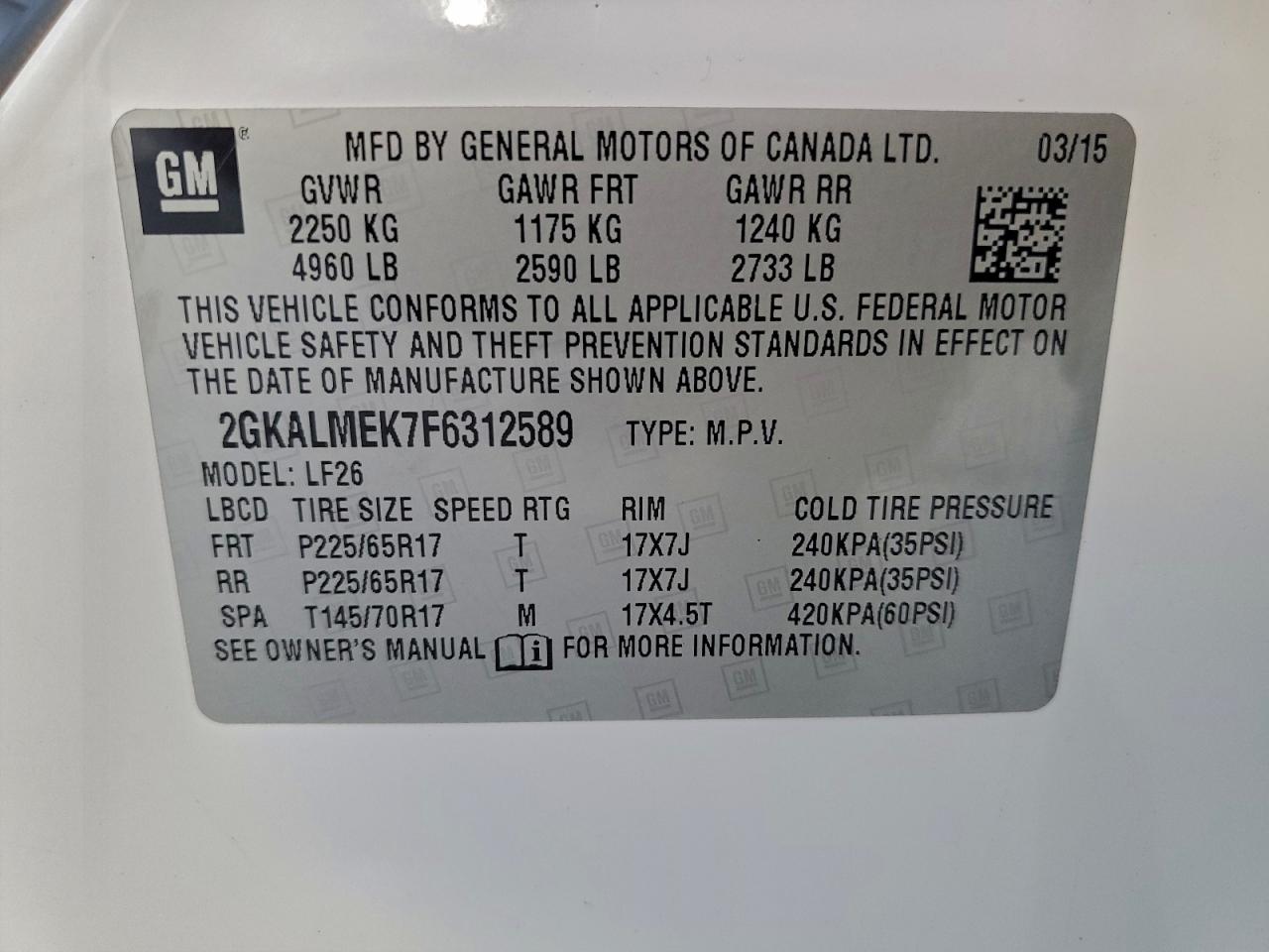 2015 GMC TERRAIN SLE photo 13