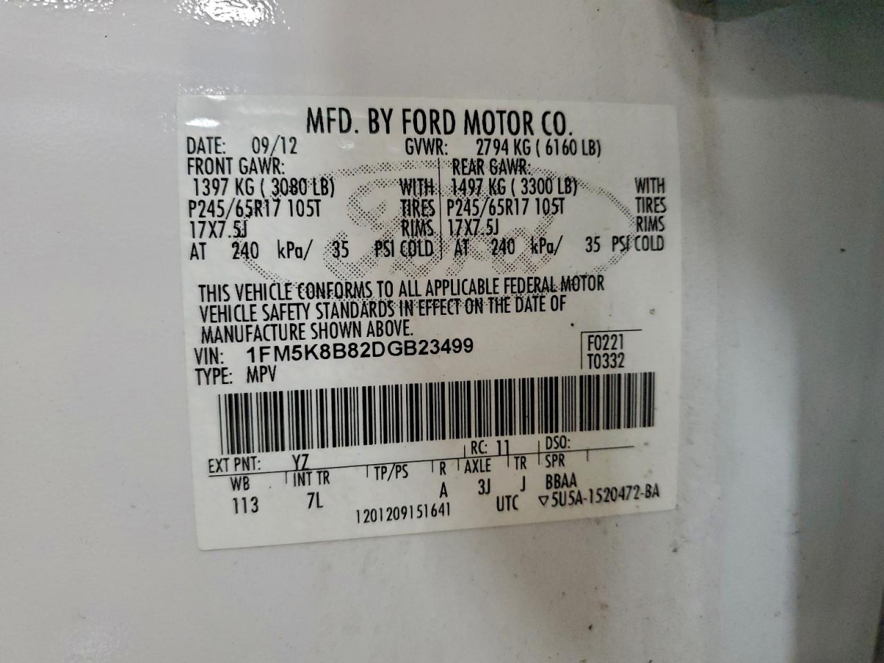 2013 FORD EXPLORER photo 25