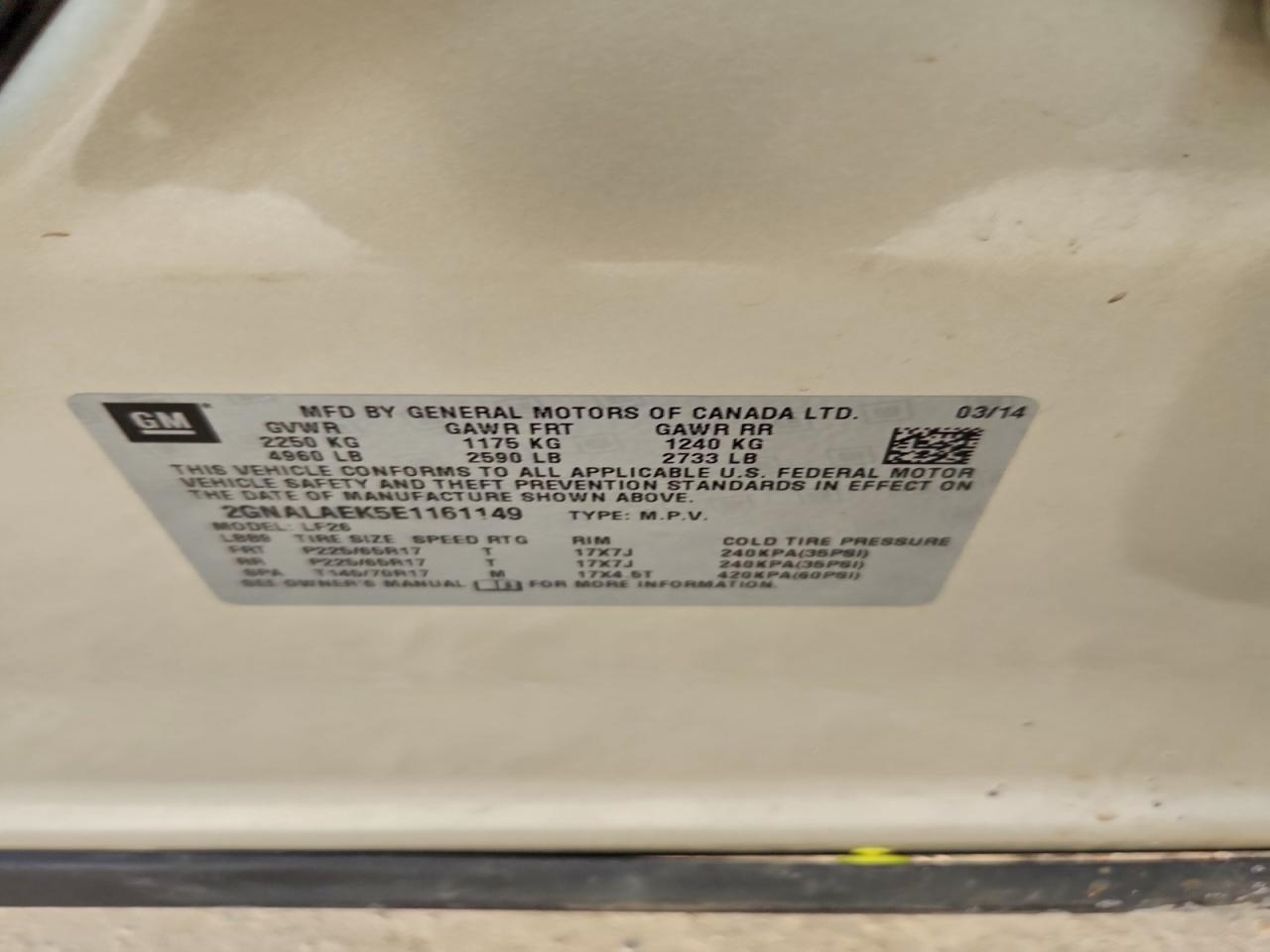 2014 CHEVROLET EQUINOX LS photo 13