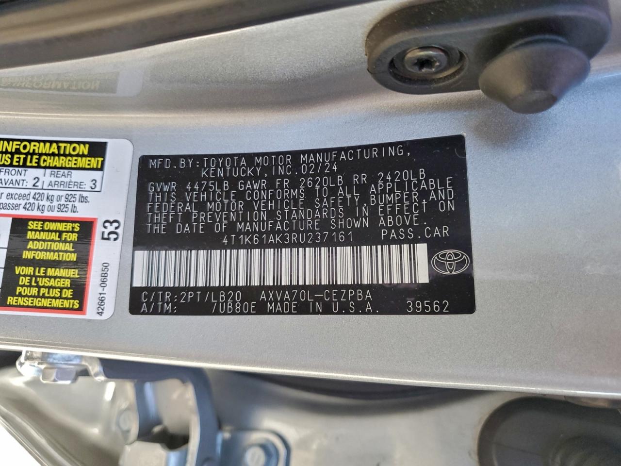 2024 TOYOTA CAMRY XSE photo 12