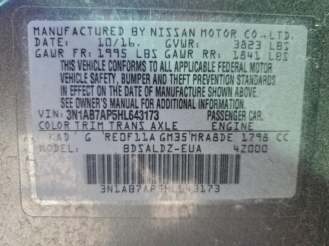 2017 NISSAN SENTRA S photo 23