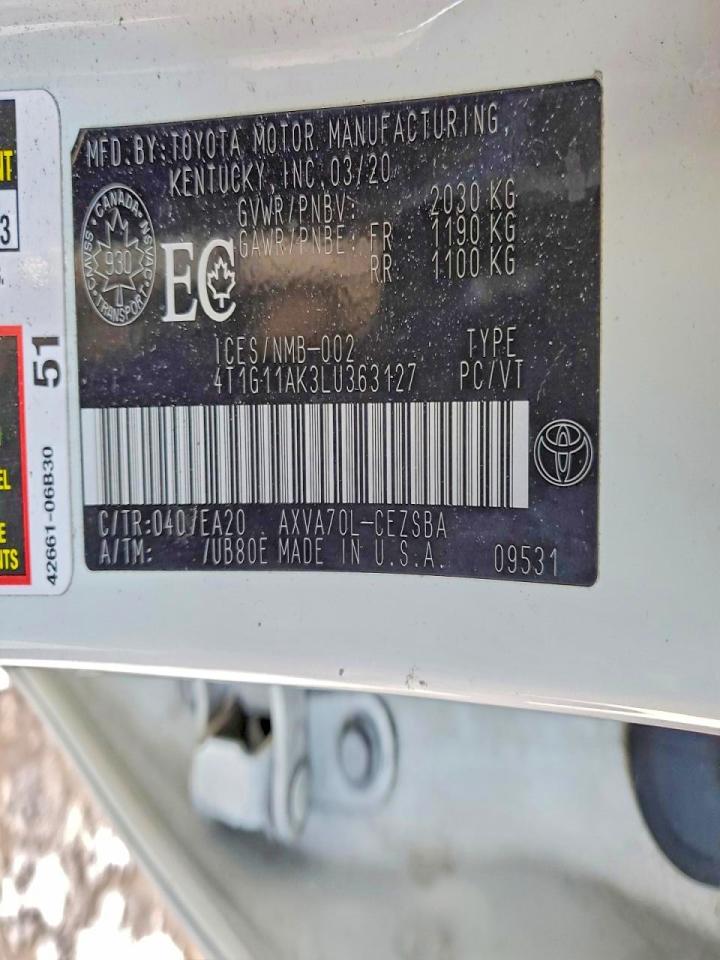 2020 TOYOTA CAMRY SE photo 12