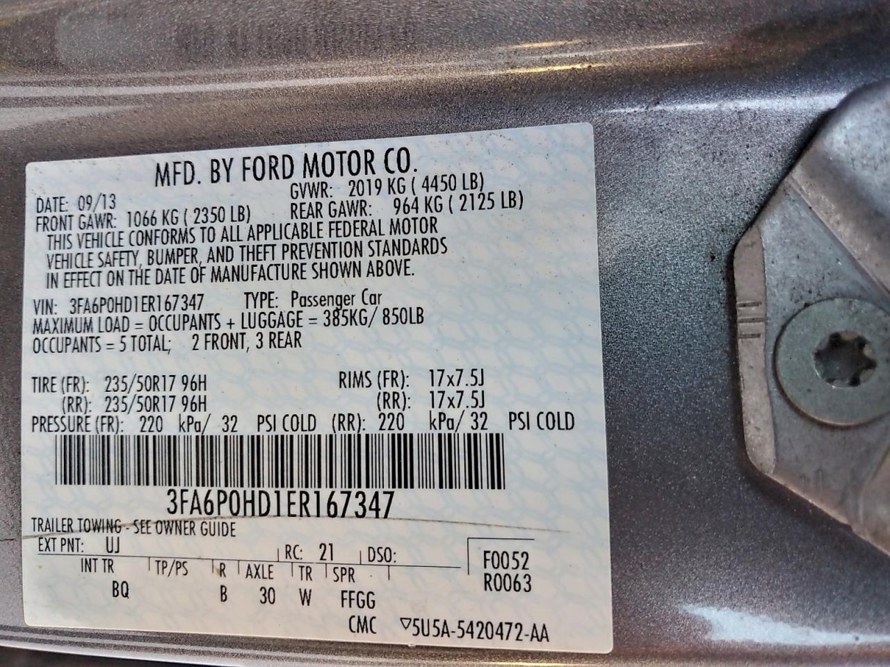 2014 FORD FUSION SE photo 13