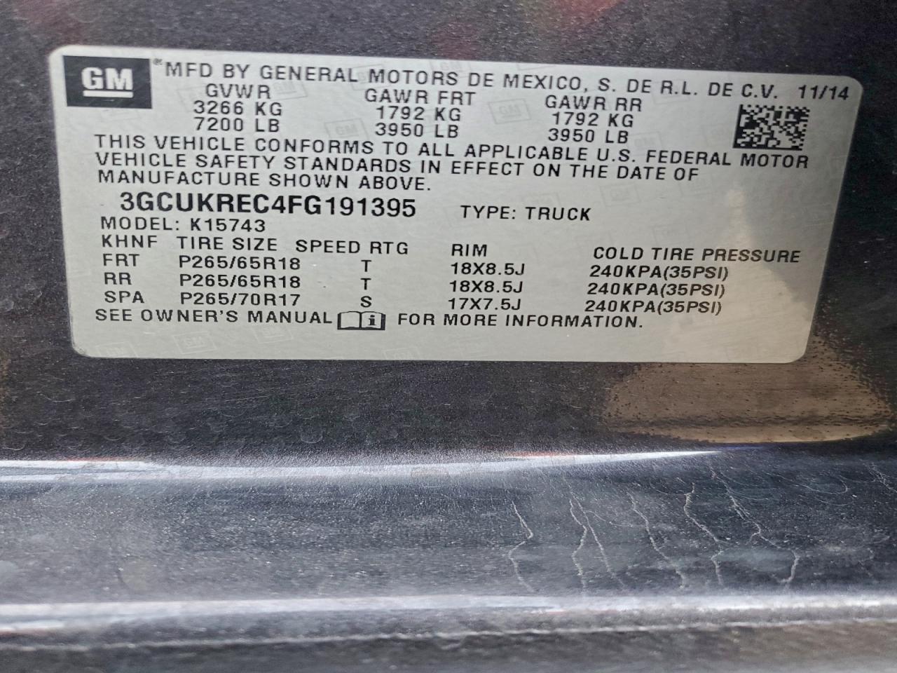2015 CHEVROLET SILVERADO K1500 LT photo 12