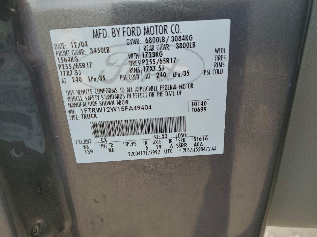 2005 FORD F150 SUPERCREW photo 12