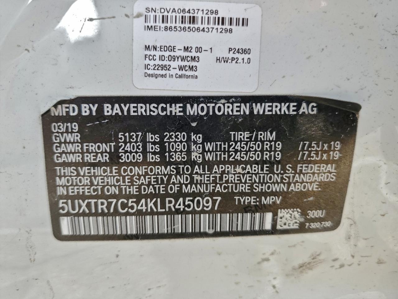 2019 BMW X3 SDRIVE30I photo 13