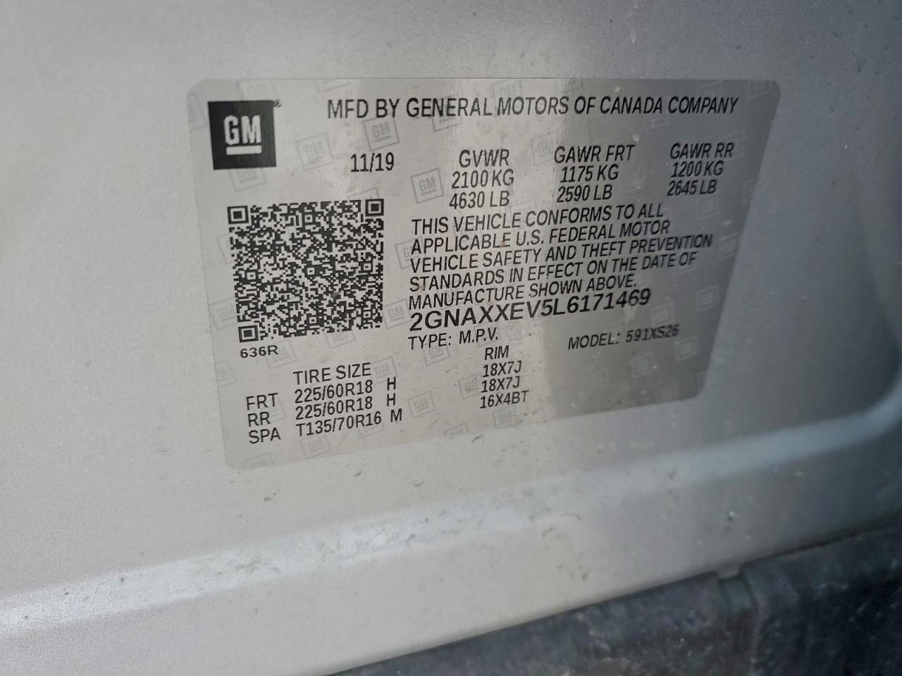 2020 CHEVROLET EQUINOX PREMIER photo 14