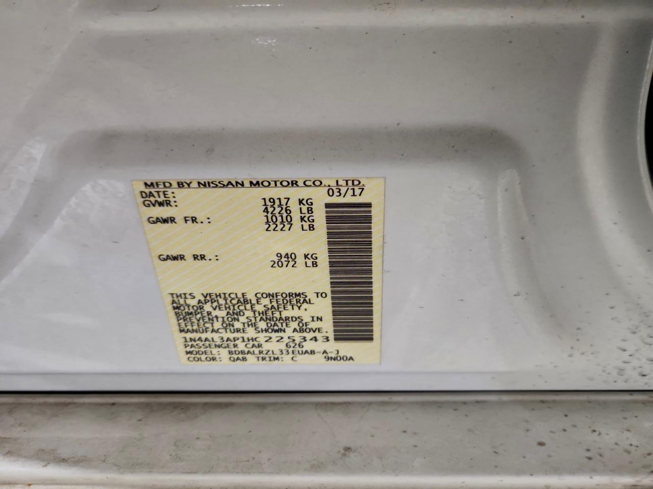 2017 NISSAN ALTIMA 2.5 photo 12