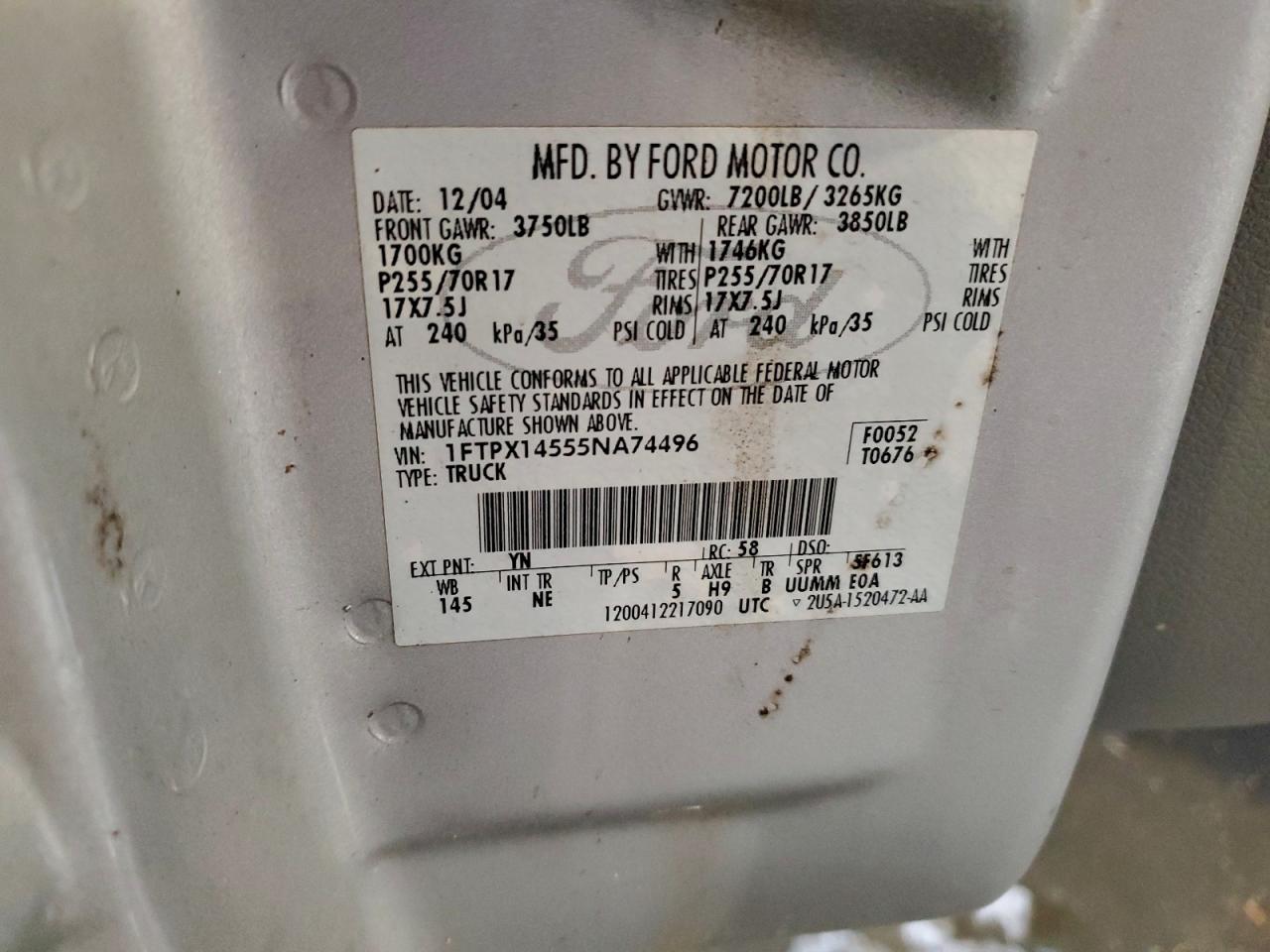 2005 FORD F150 photo 12