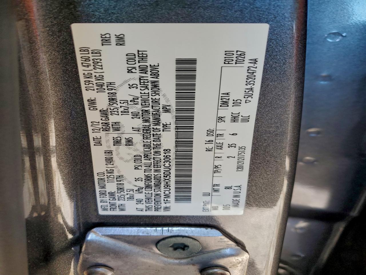 2013 FORD ESCAPE SEL photo 40