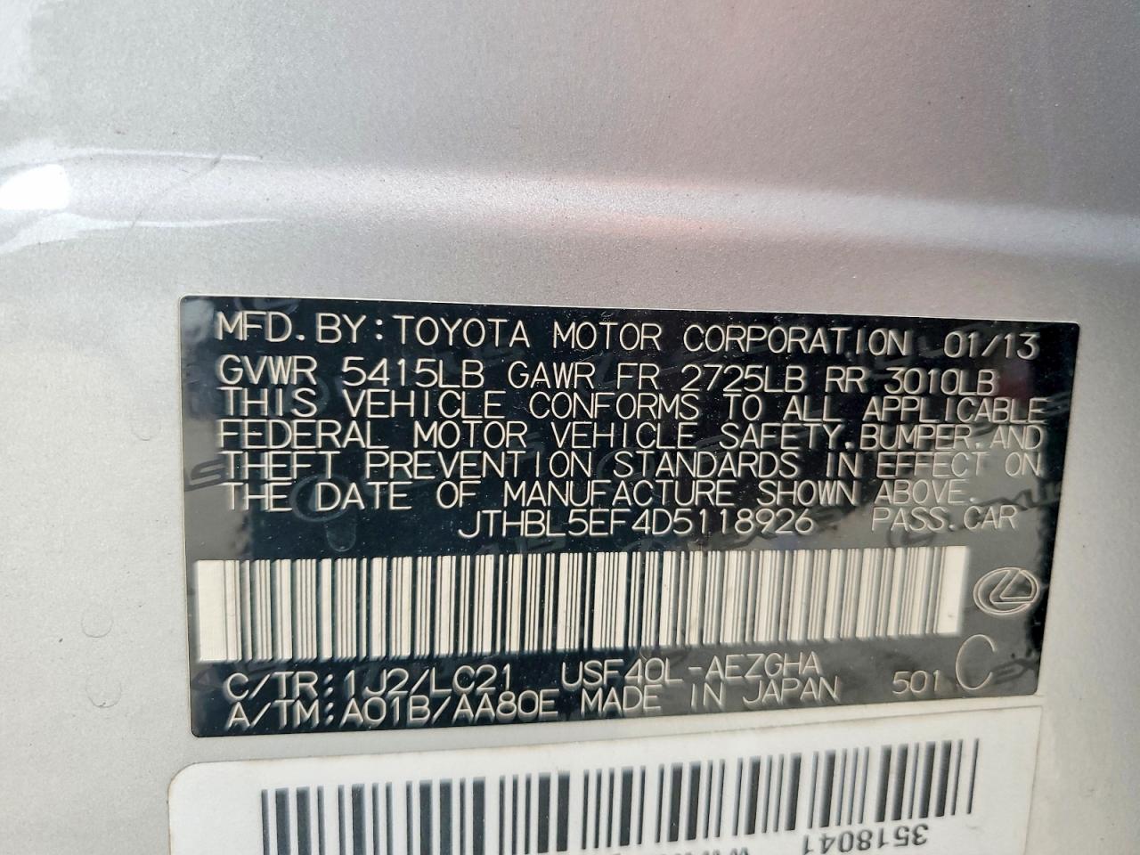 2013 LEXUS LS 460 photo 23