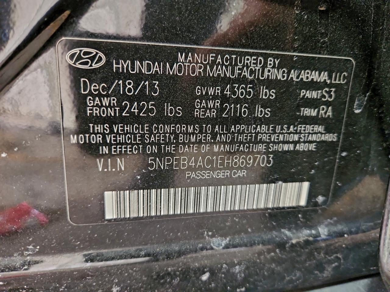 2014 HYUNDAI SONATA GLS photo 23