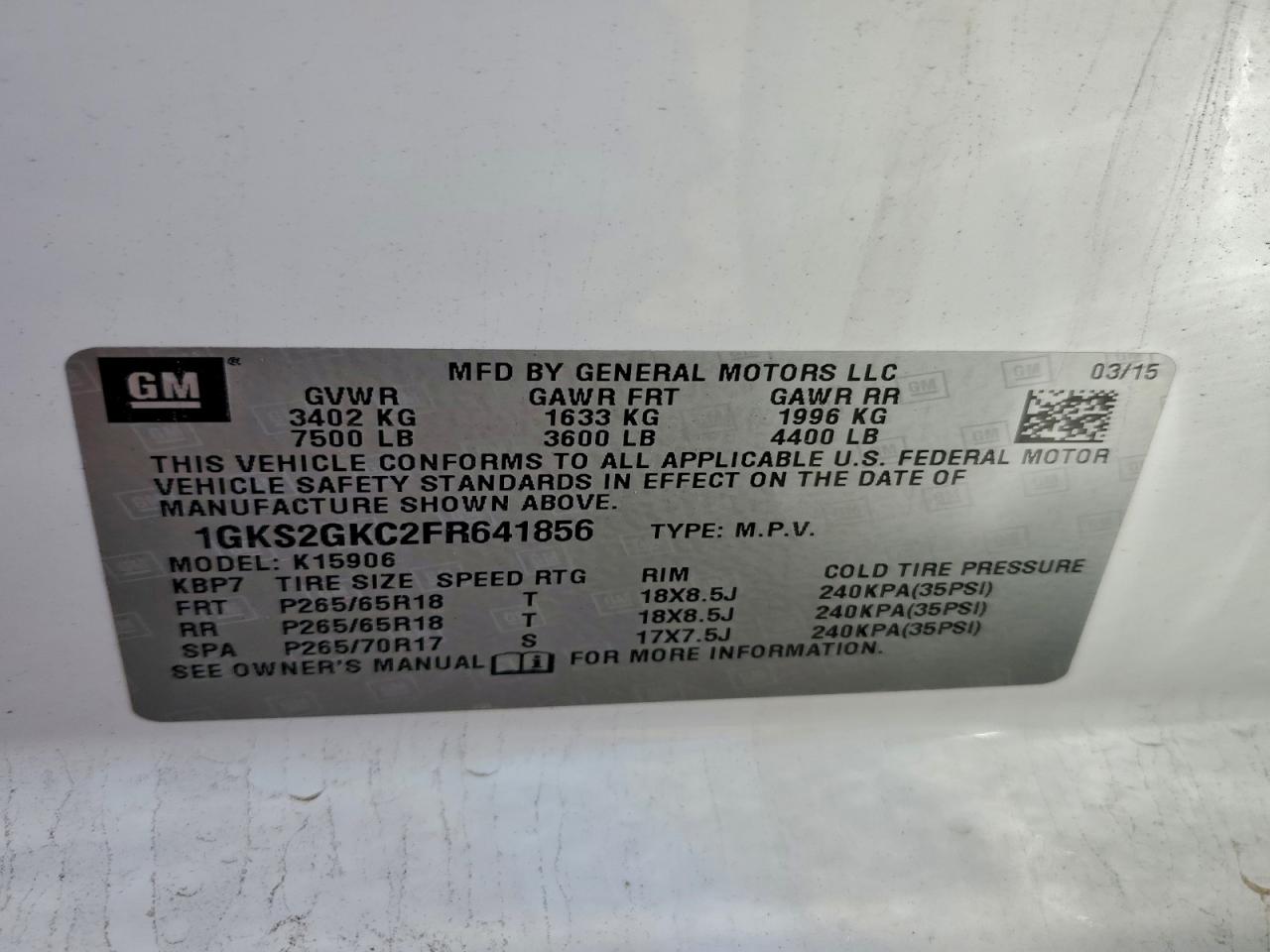 2015 GMC YUKON XL K1500 SLE photo 13