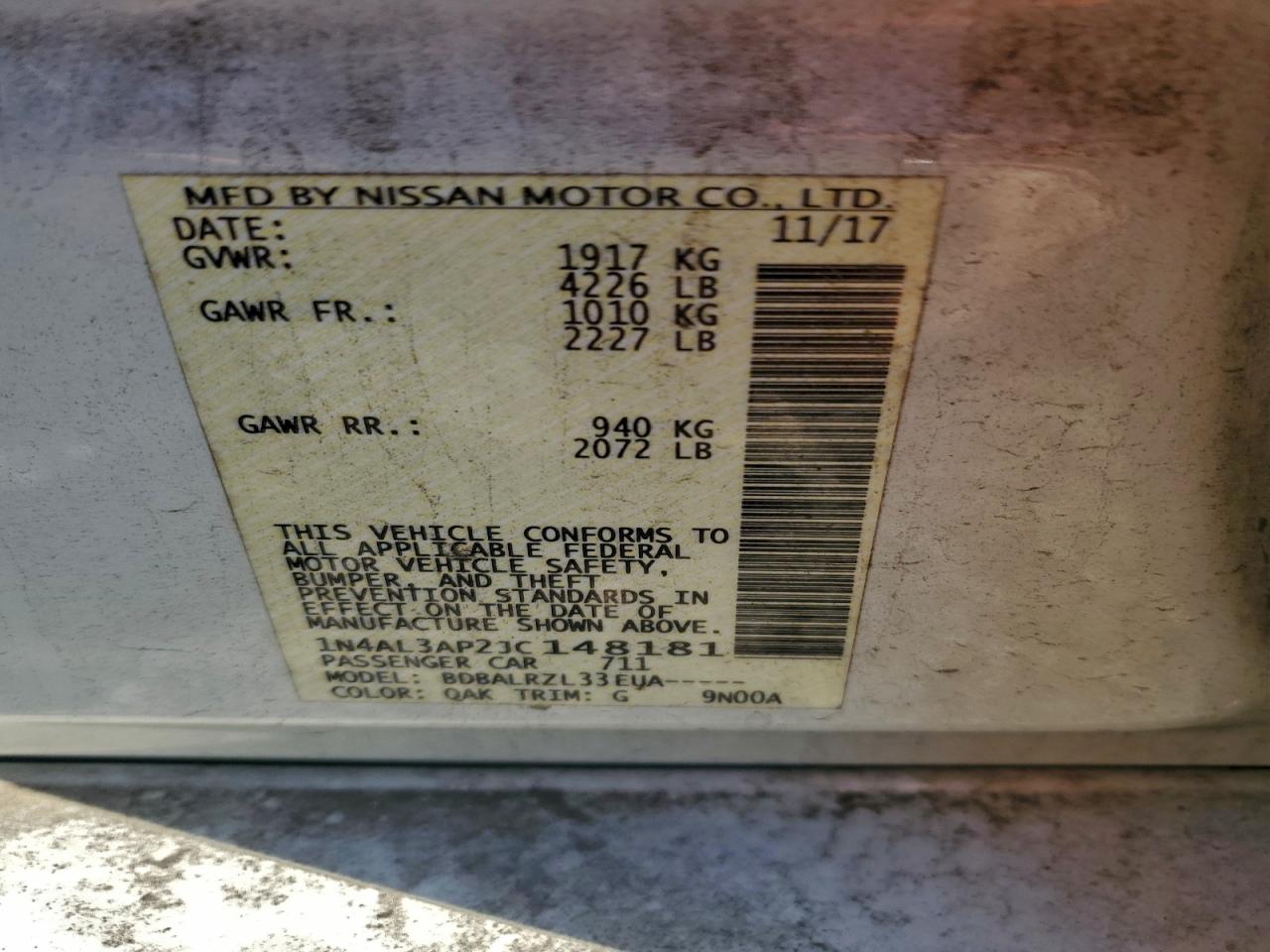 2018 NISSAN ALTIMA 2.5 photo 34