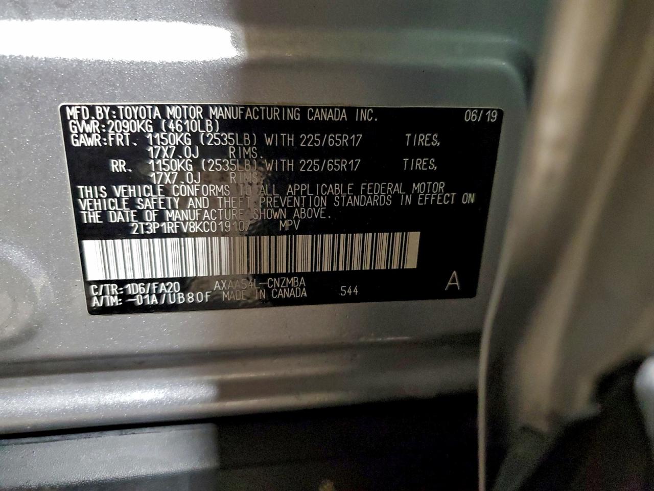 2019 TOYOTA RAV4 XLE photo 25