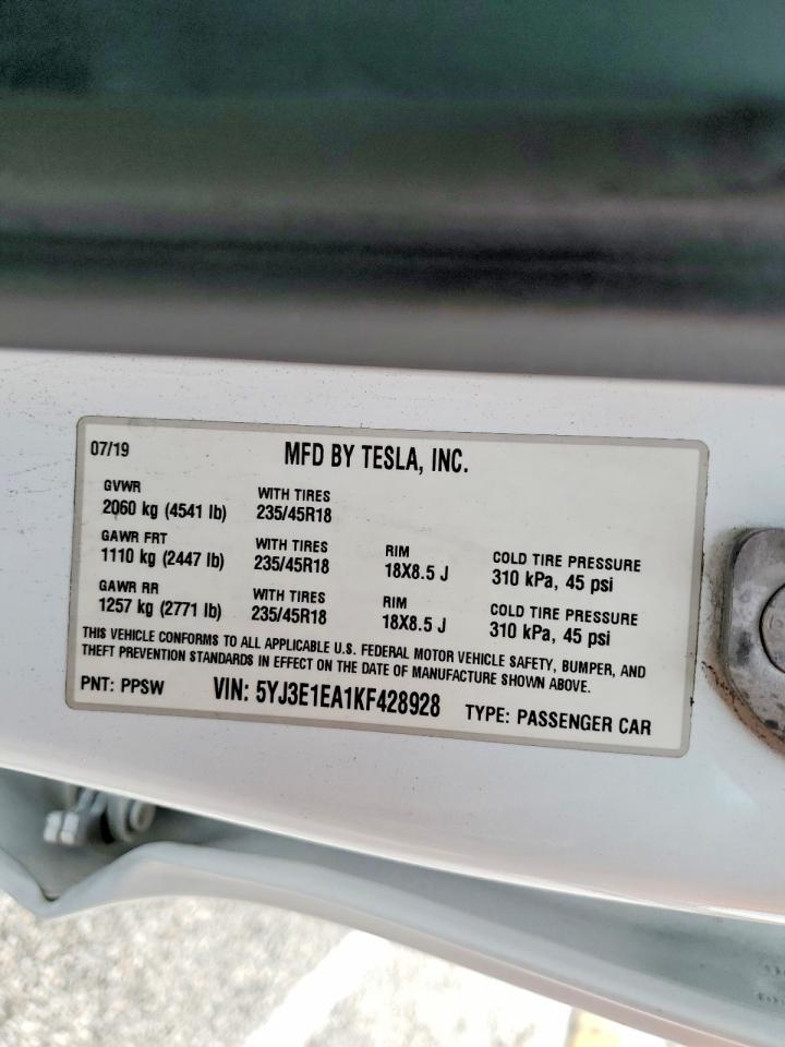 2019 TESLA MODEL 3 photo 23