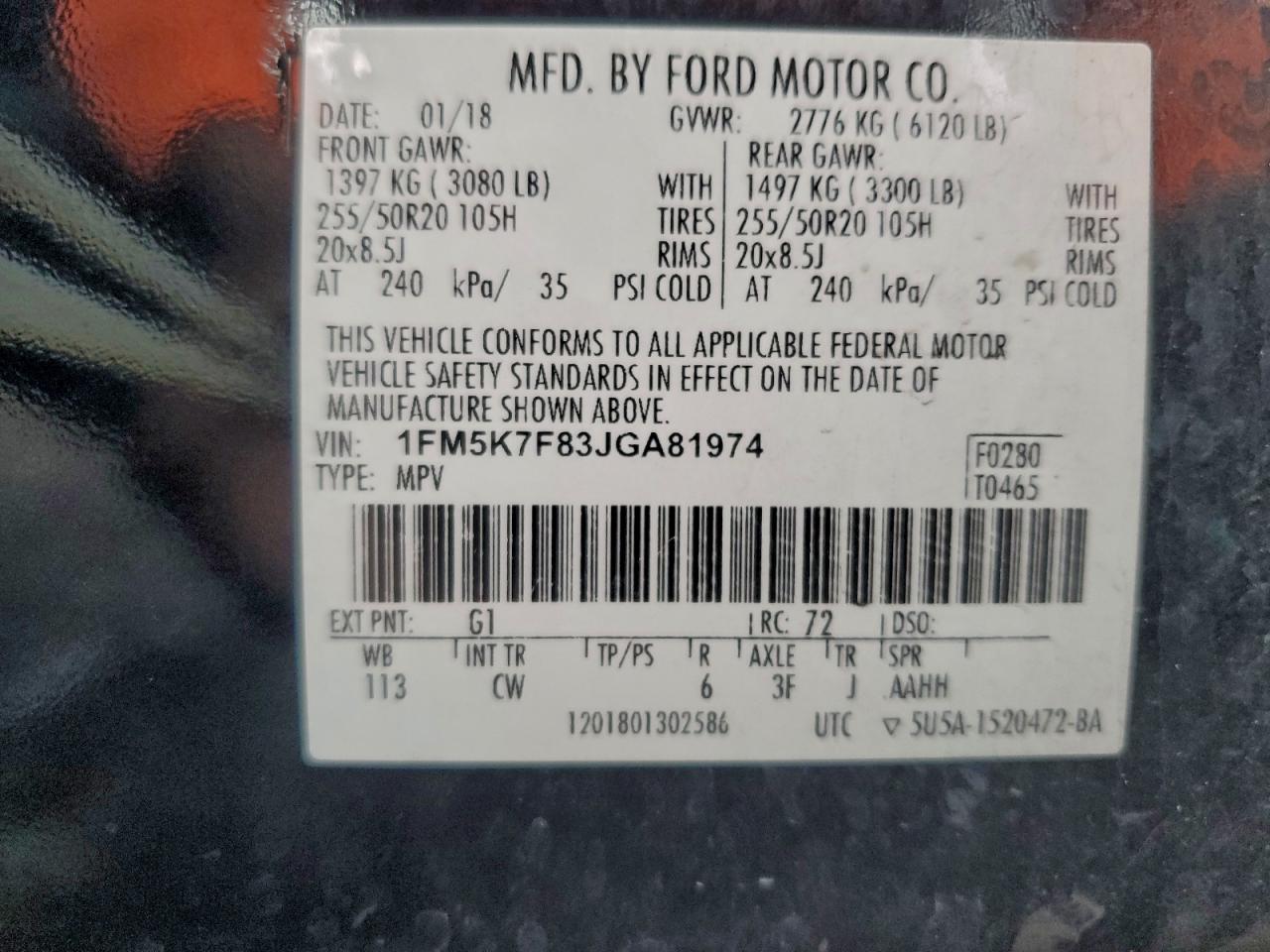 2018 FORD EXPLORER LIMITED photo 38