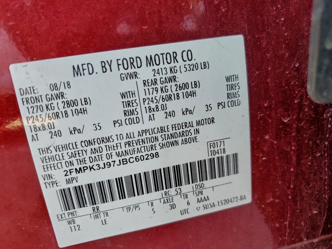 2018 FORD EDGE SEL photo 27