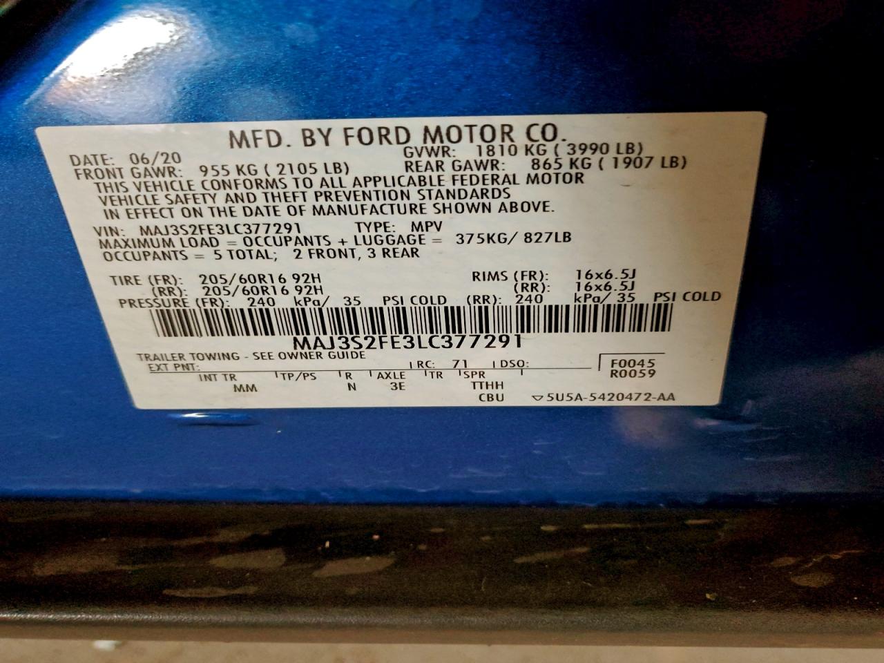 2020 FORD ECOSPORT S photo 14