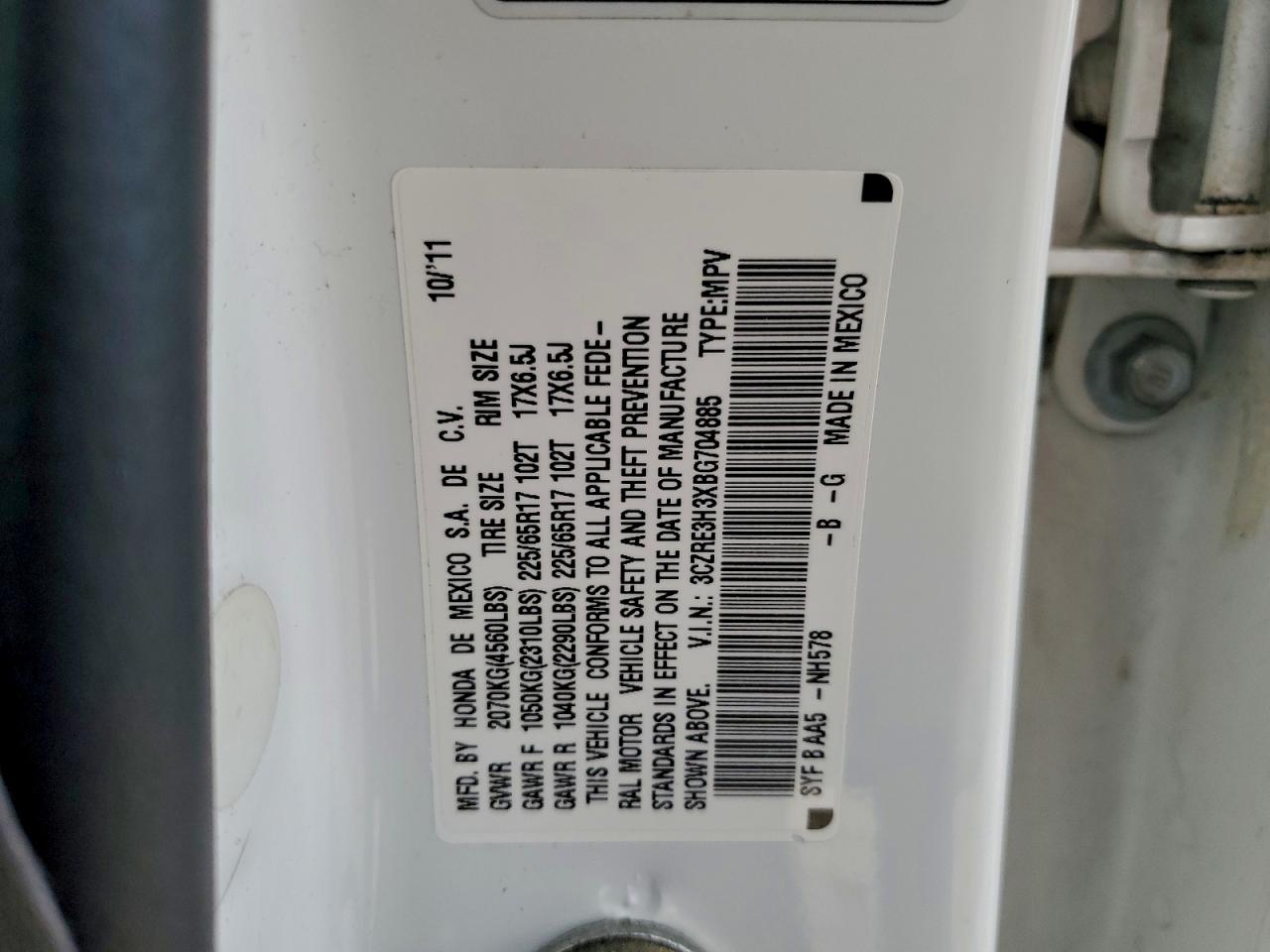2011 HONDA CR-V LX photo 40