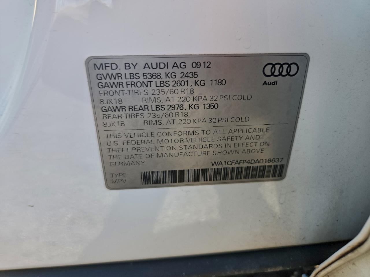 2013 AUDI Q5 PREMIUM photo 14