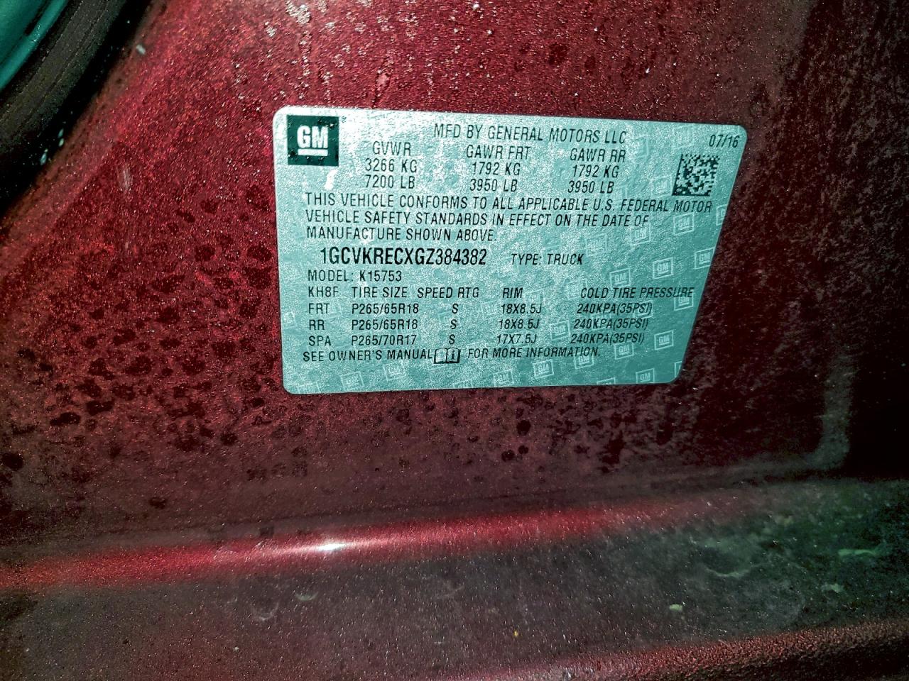 2016 CHEVROLET SILVERADO K1500 LT photo 12