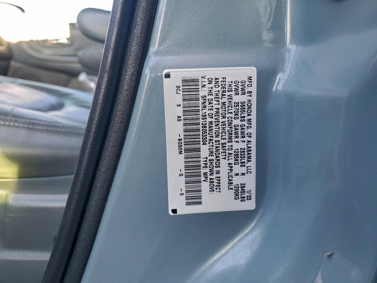 2003 HONDA ODYSSEY EXL photo 13