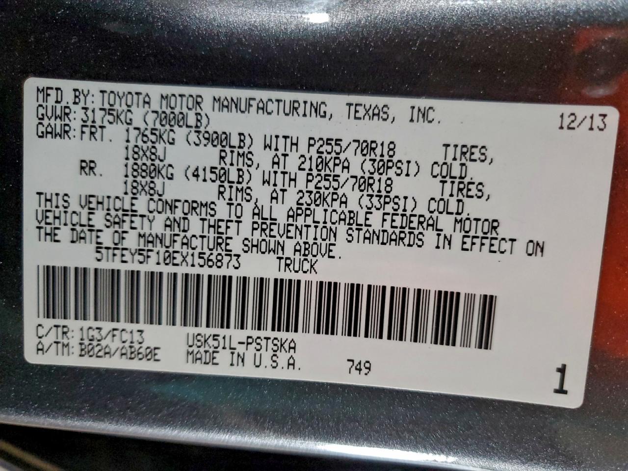 2014 TOYOTA TUNDRA CREWMAX SR5 photo 34