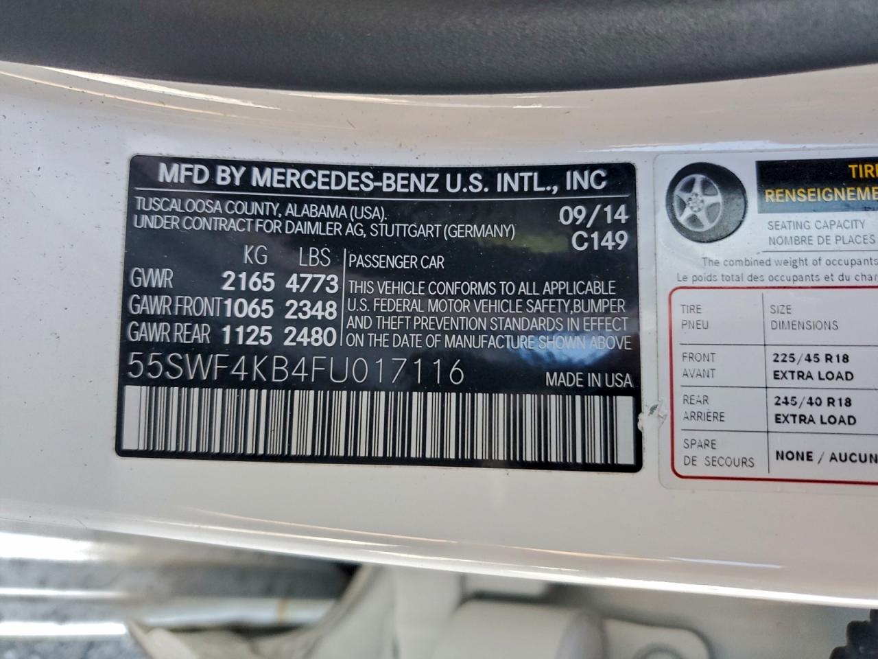 2015 MERCEDES-BENZ C 300 4MATIC photo 34