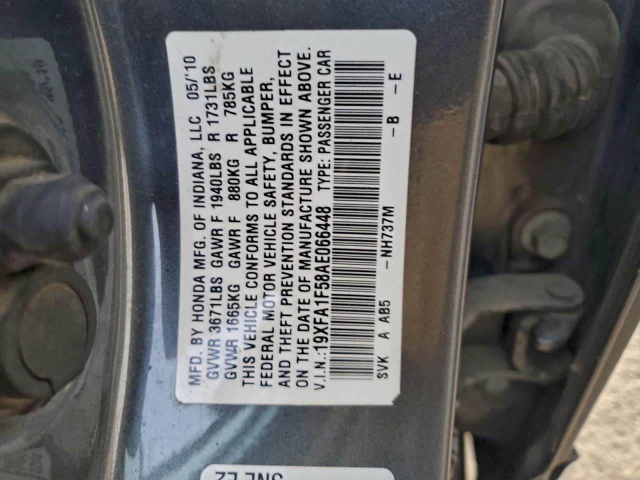 2010 HONDA CIVIC LX photo 12