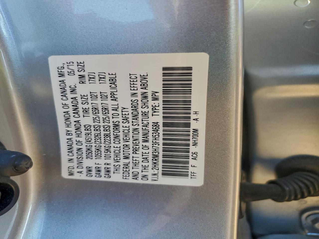2015 HONDA CR-V EXL photo 25