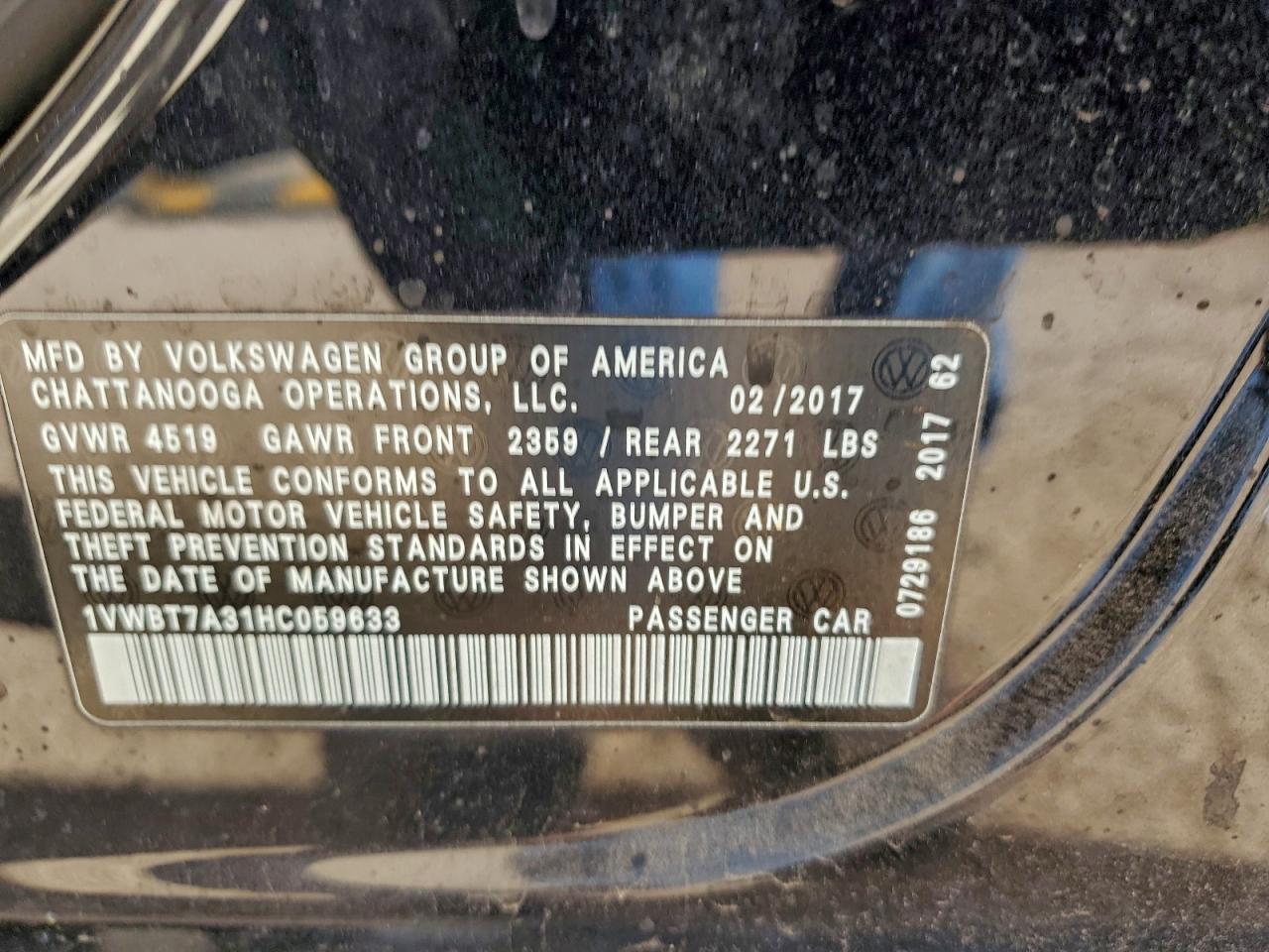 2017 VOLKSWAGEN PASSAT SE photo 23