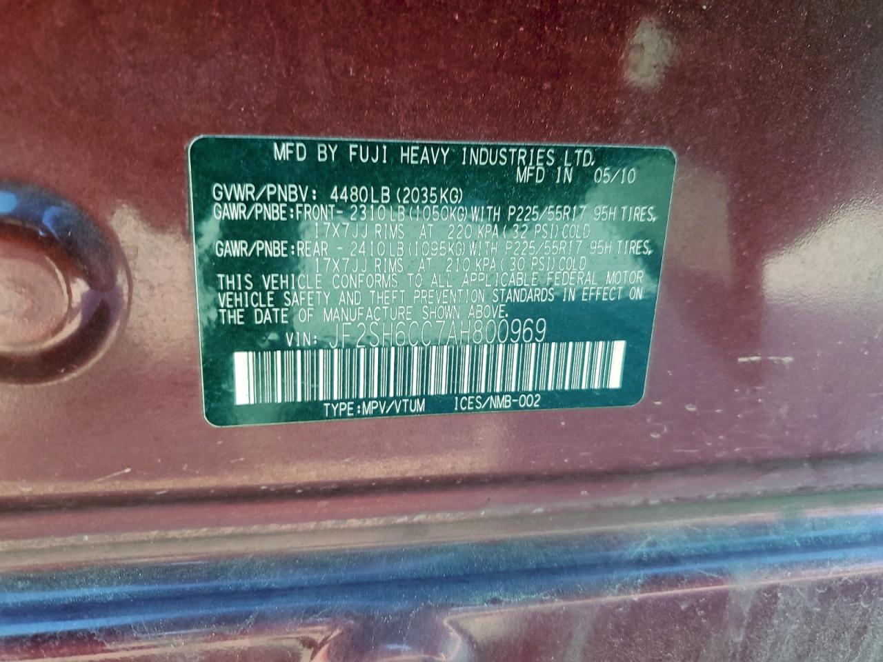 2010 SUBARU FORESTER 2.5X PREMIUM photo 12