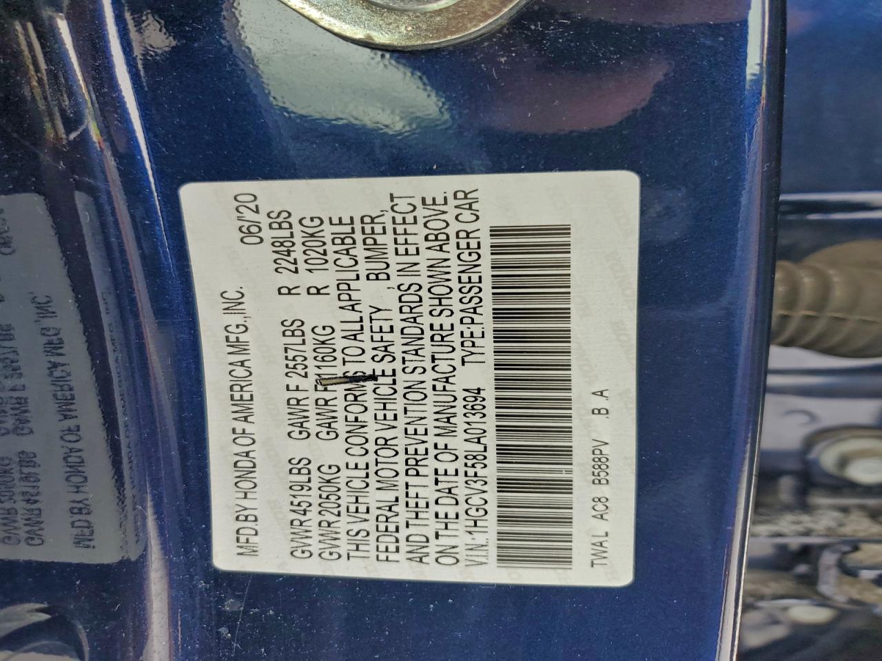 2020 HONDA ACCORD HYBRID EXL photo 12