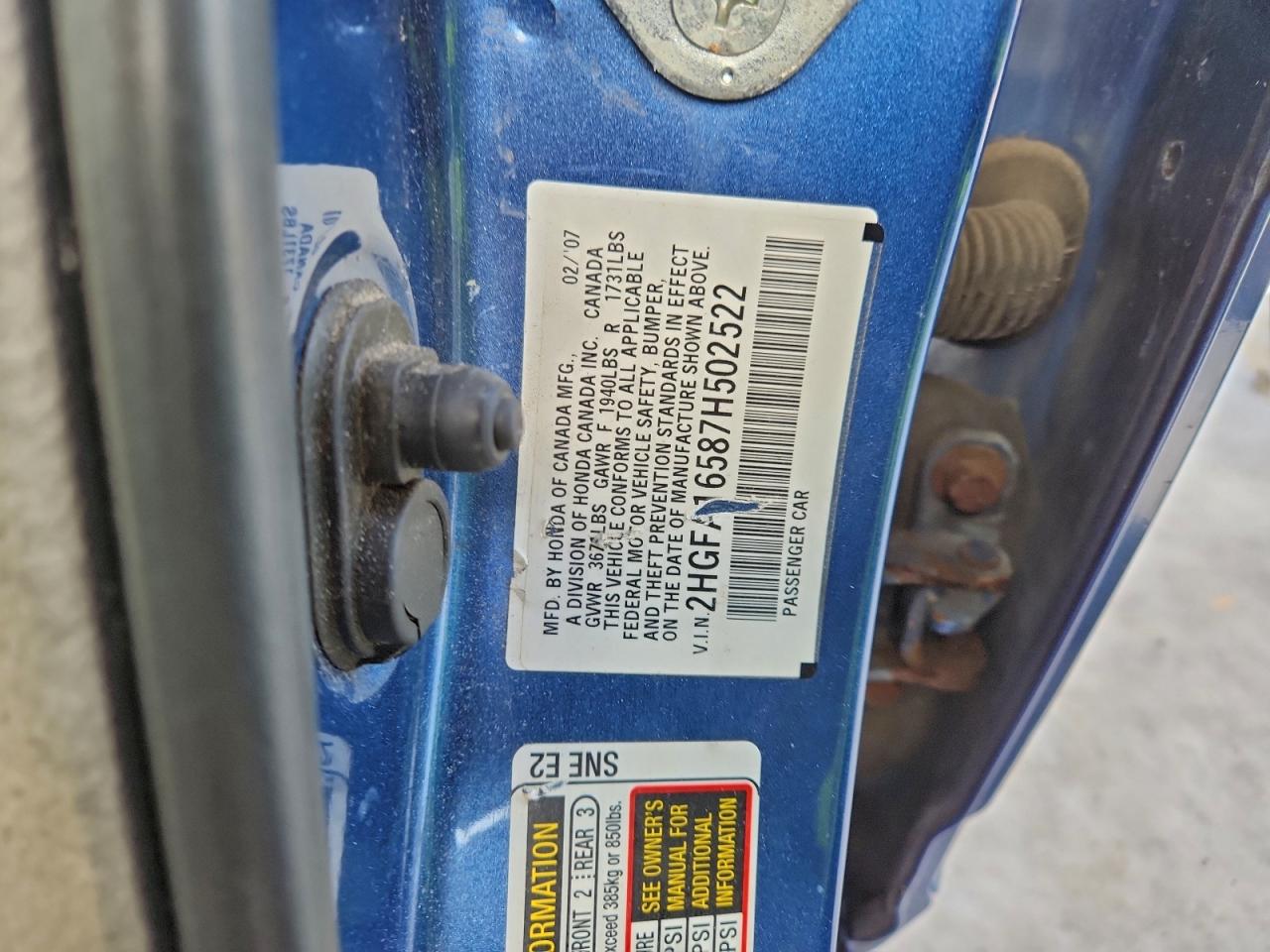 2007 HONDA CIVIC LX photo 25