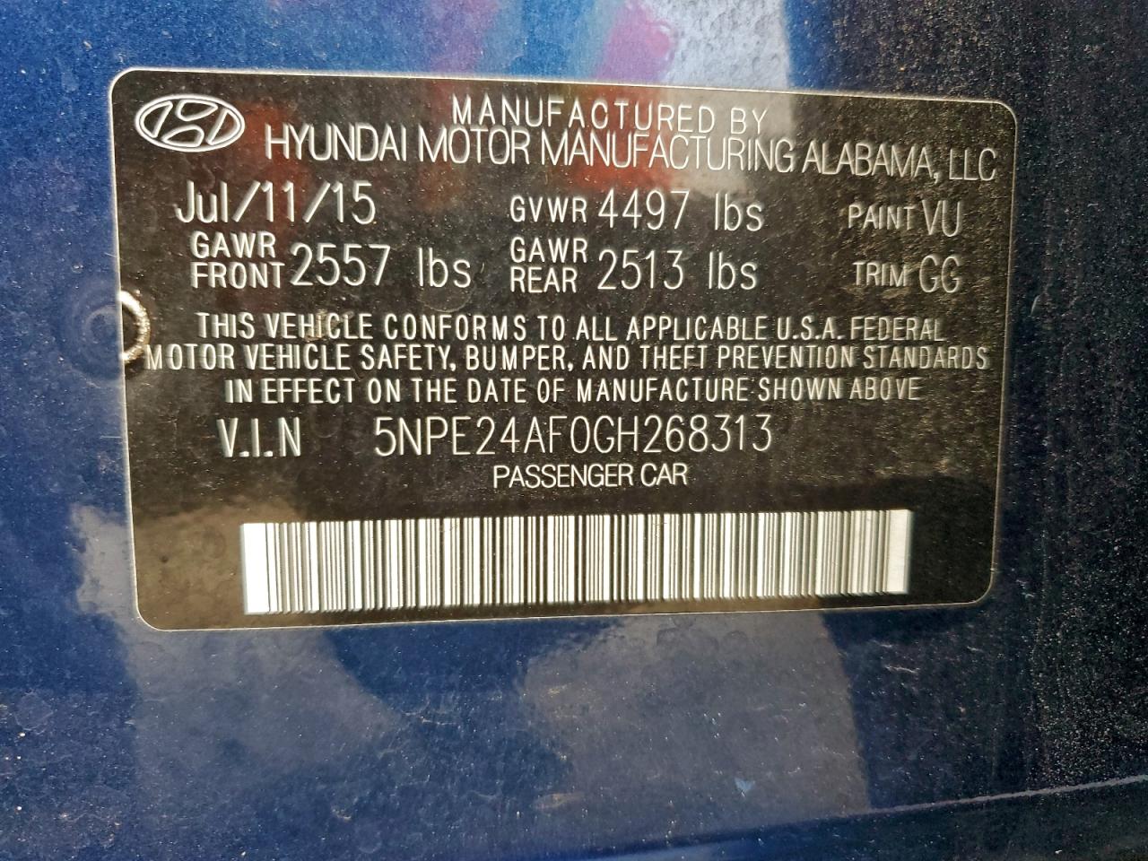 2016 HYUNDAI SONATA SE photo 25