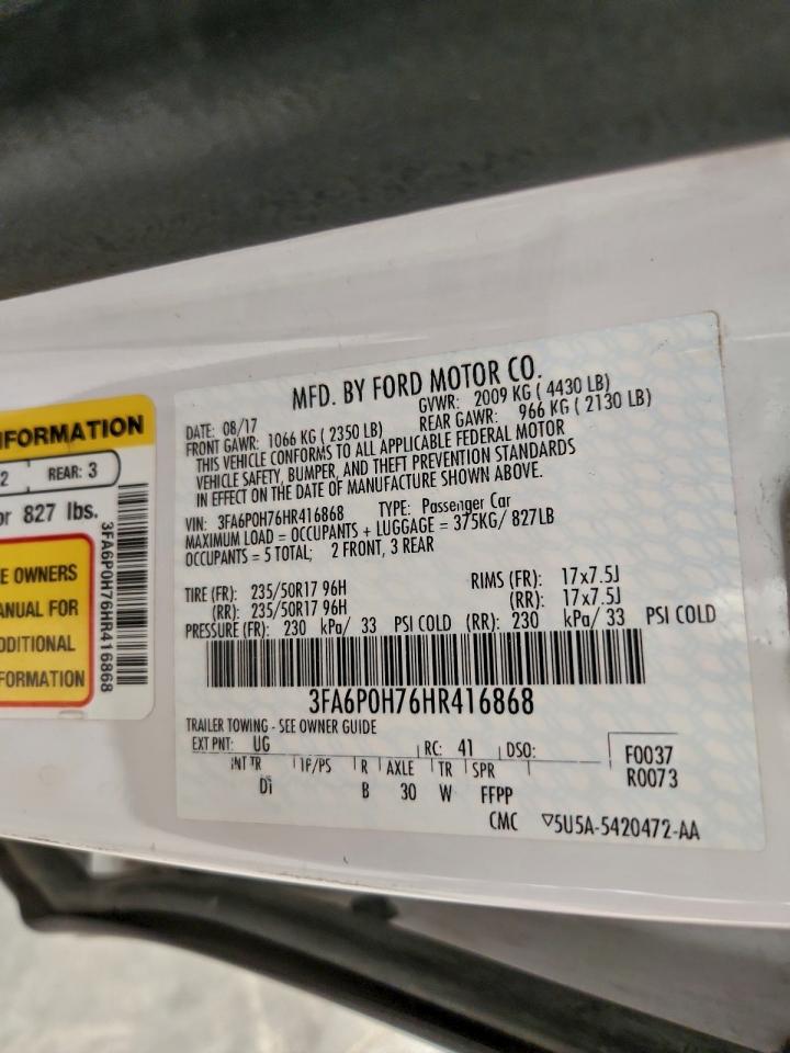 2017 FORD FUSION SE photo 13