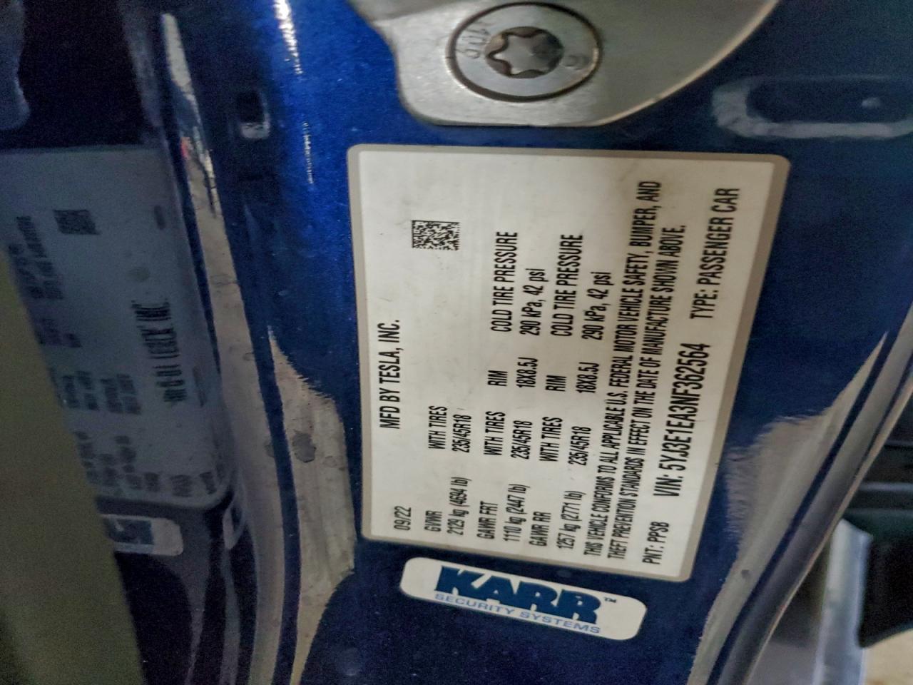 2022 TESLA MODEL 3 photo 12