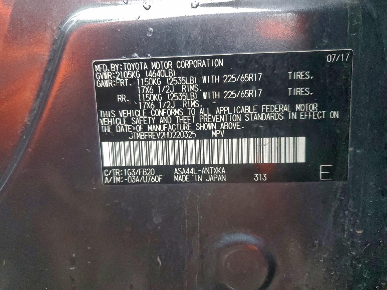 2017 TOYOTA RAV4 LE photo 14