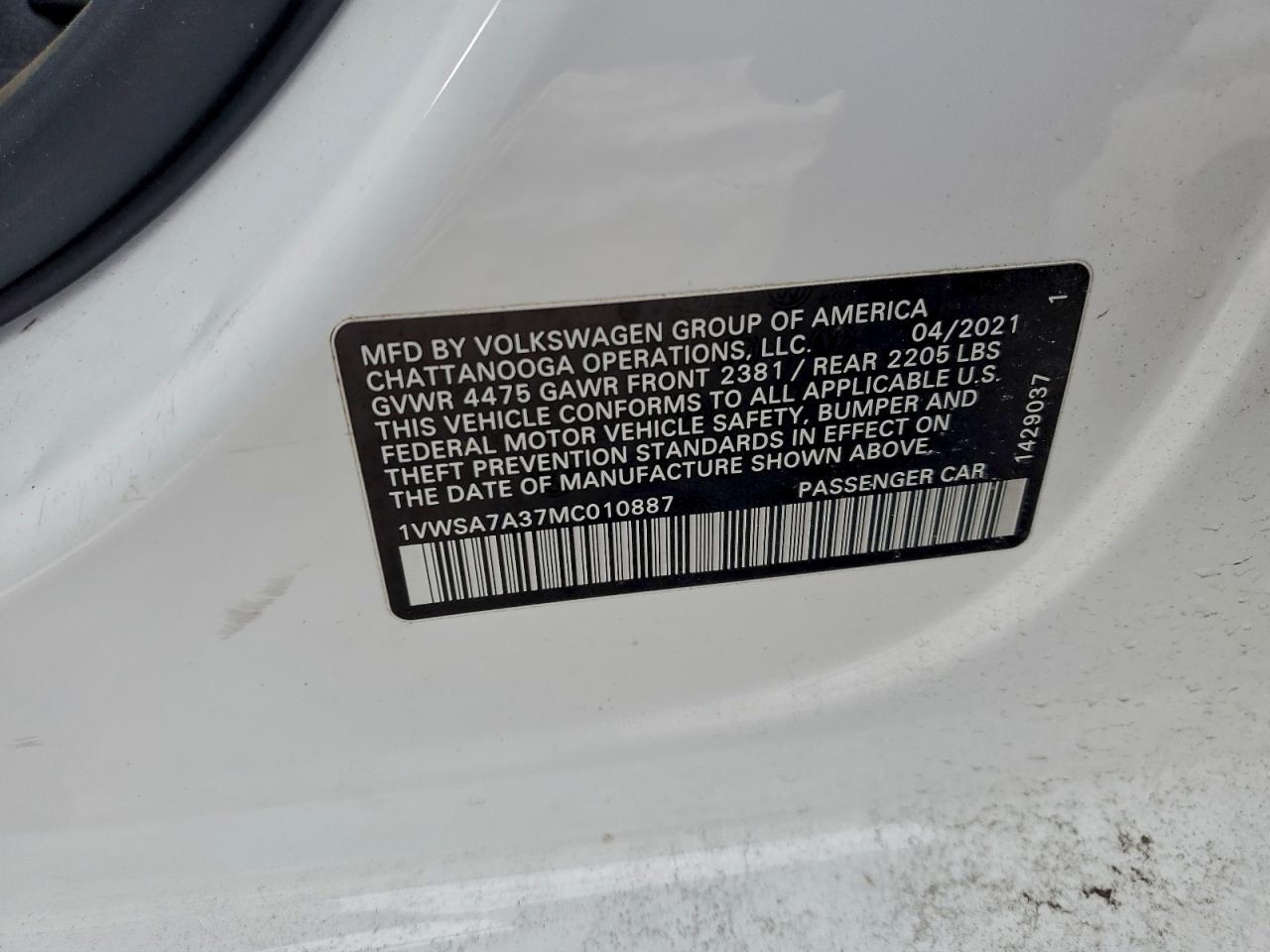 2021 VOLKSWAGEN PASSAT SE photo 23